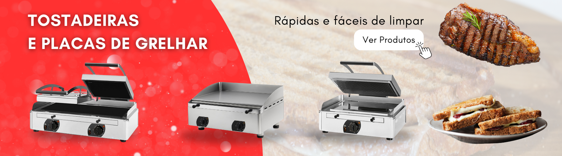 Tostadeiras e placas de grelhar